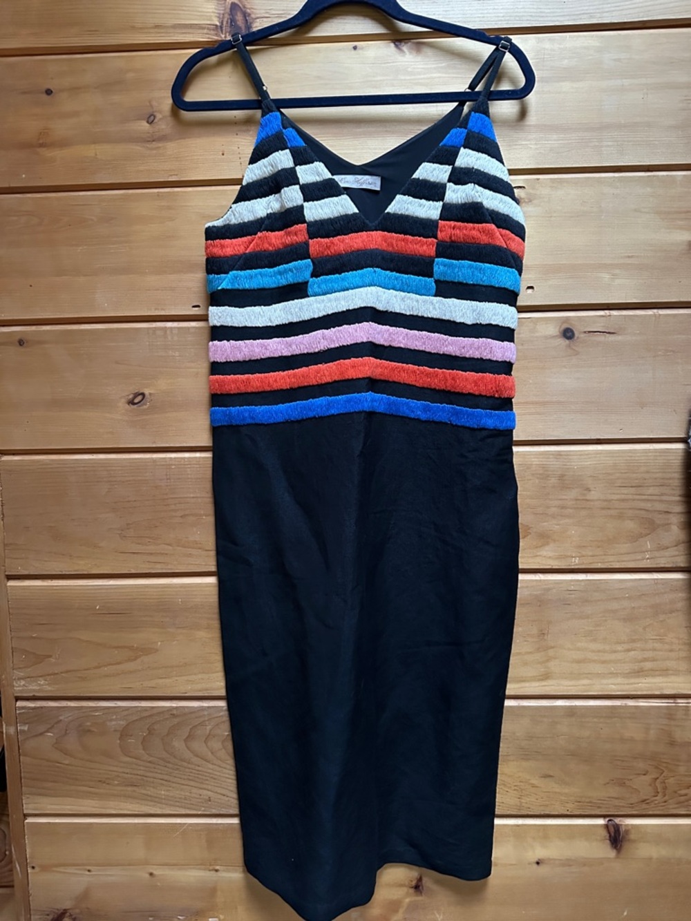 Mara Hoffman Linen Blend Embroidered dress  Striped midi S